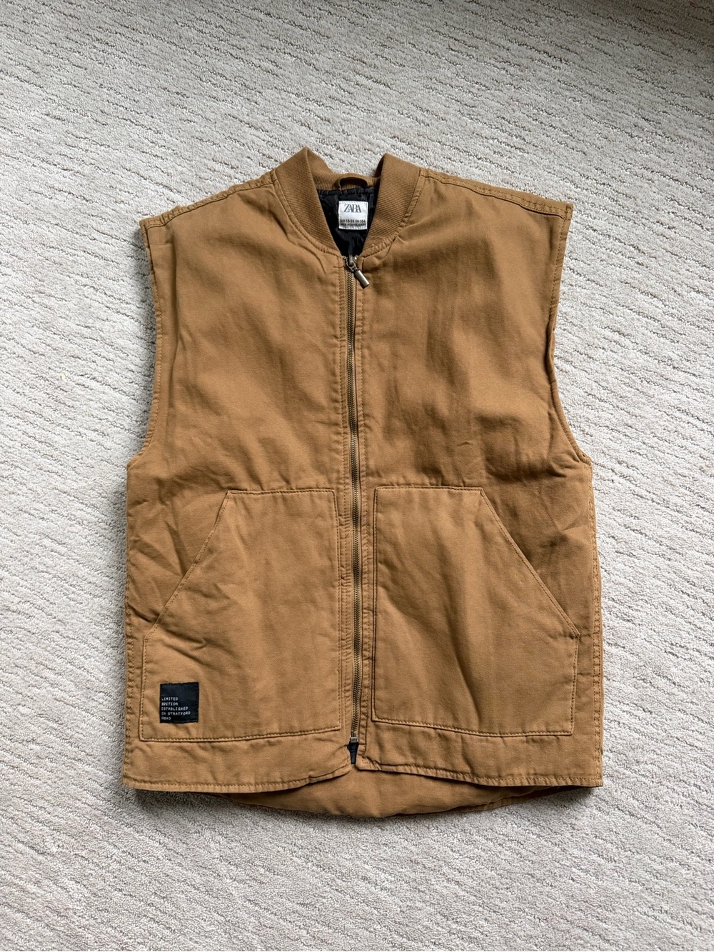 Zara Men’s Tan Canvas Utility Vest